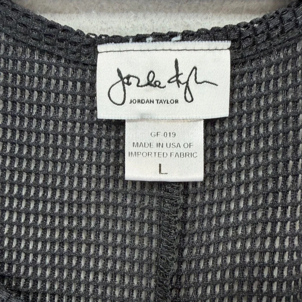 Jordan Taylor Mesh Swim Cover Womens L Black A-Line Scoop Neck Sheer Tank Dress